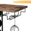 6 Bottle Tabletop Wine Bottle & Glass Rack Brown