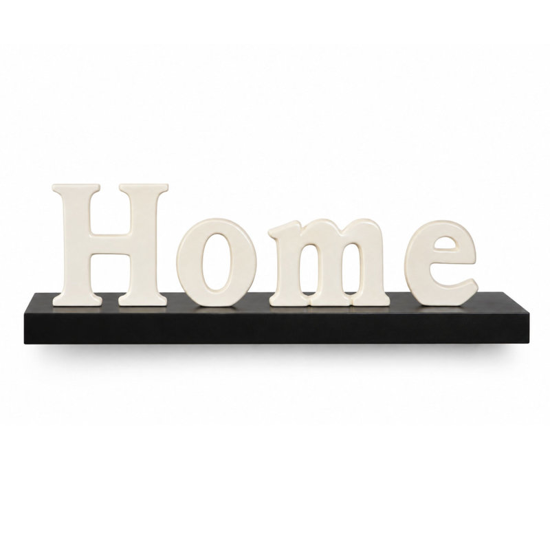 Hudson Floating Wall Shelf Kit, Chunky 3.8cm, Gloss Black, 4cm H x 90cm W x 24cm D