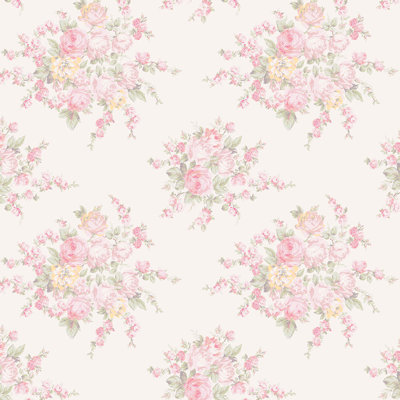 Rachel Ashwell Rose Blossom Teal Wallpaper