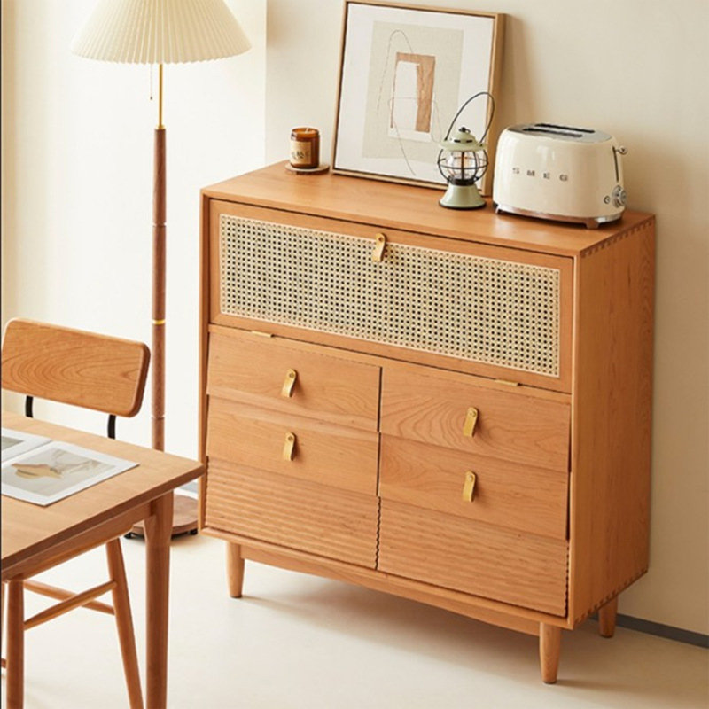 Buffet décoratif en bois massif rotin