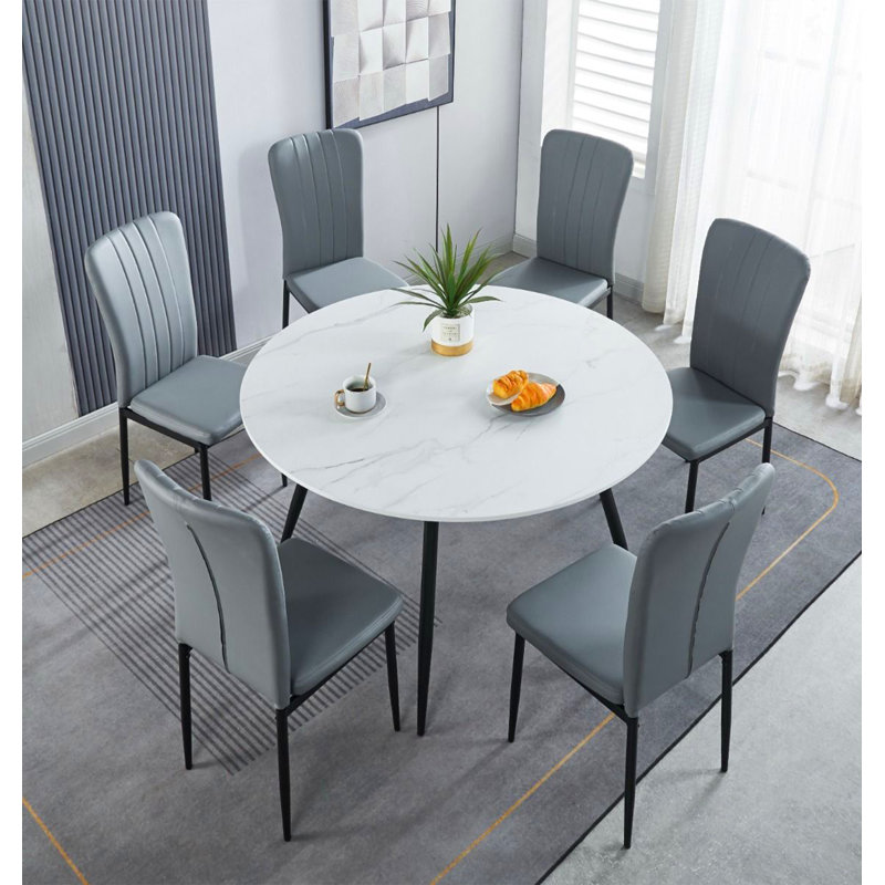 Mose 6 - Person Dining Set, White