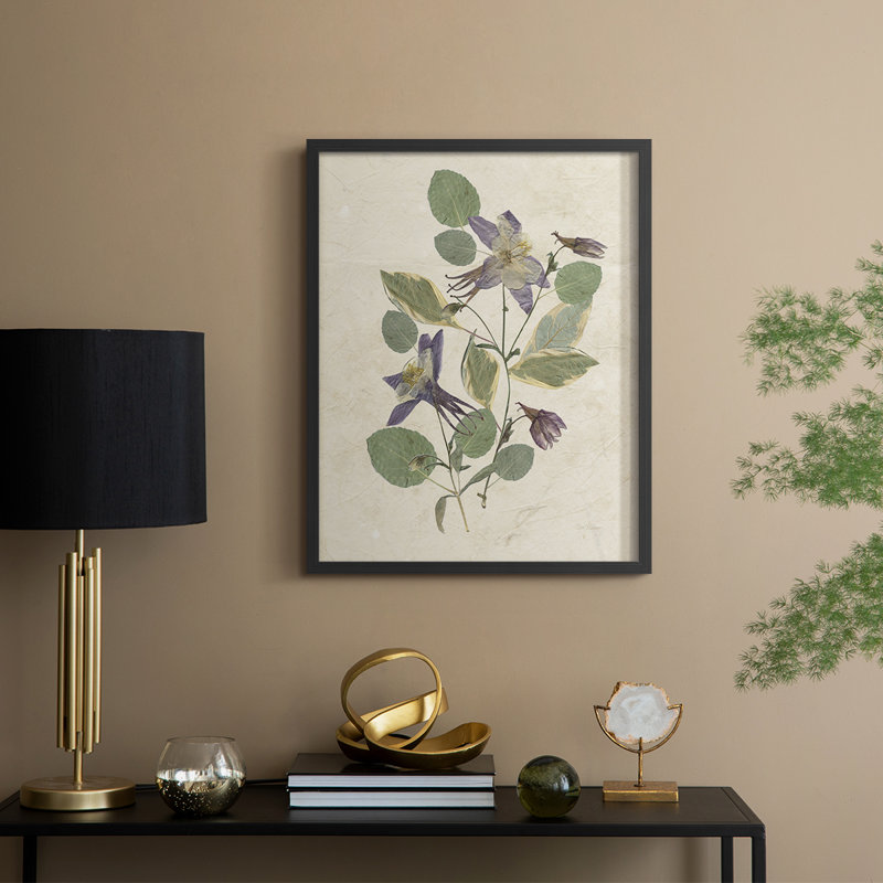 Pressed Arrangement IV, reproduction encadrée - bois massif, Noir, noir, noir, noir, H 30 po x l 24 po