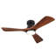 Ventilateur de plafond encastré avec pales en bois massif et lumière DEL à intensité variable, 42 po, noir classique, idéal pour les chambres à coucher et les patios