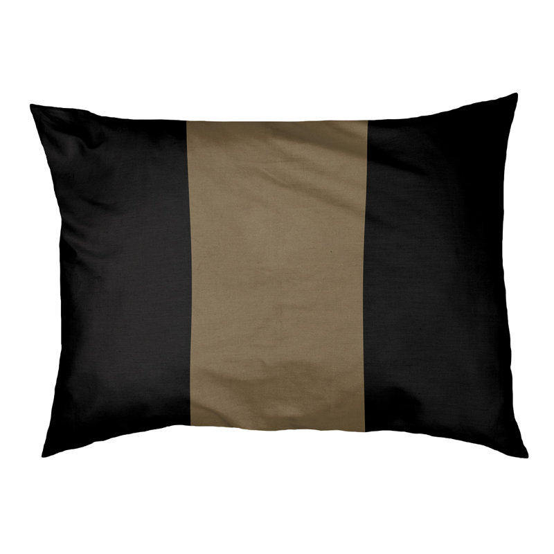Coussin Designer, Petit (L 18 po x l 28 po), Noir / or métallique