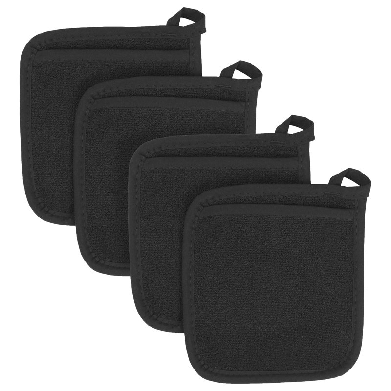 RITZ Cotton Potholder Set, Black
