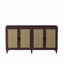 Buffet 70 po en rotin avec rangement, buffet 4 portes avec tablettes réglables pour la cuisine, le salon et la salle à manger, assemblage facile