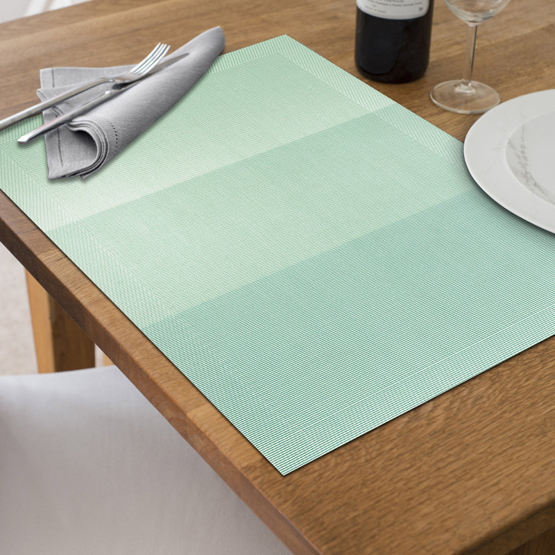 PVC Geometric Placemat, Light Blue