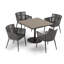 Nette and Travira Square 4 - Person 38" Long Powder Coated Aluminum Patio Dining Set