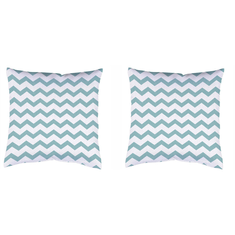 Zacke Chevron Square Pillow Cover, Mint, 40cm H x 40cm W x 1cm D