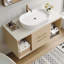 Meuble-lavabo mural moderne 39,3 po avec meuble-lavabo flottant en céramique massif-129193796
