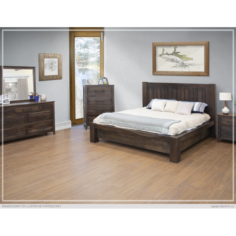 Exilda Solid Wood Platform Bed, Queen