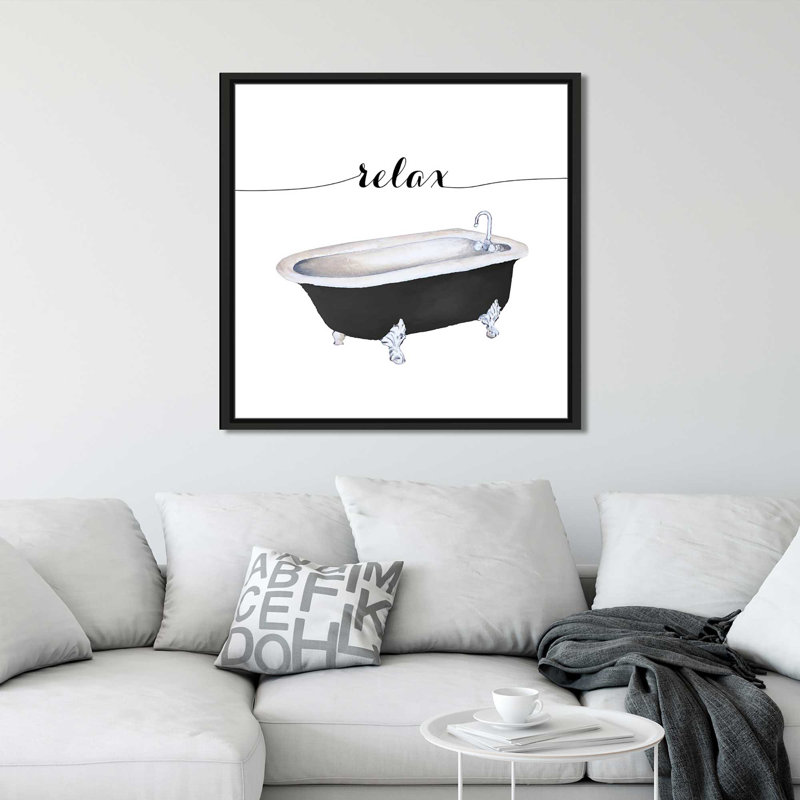 «Relax», impression, H 21,5 po x l 21,5 po x P 2 po, Cadre flottant noir