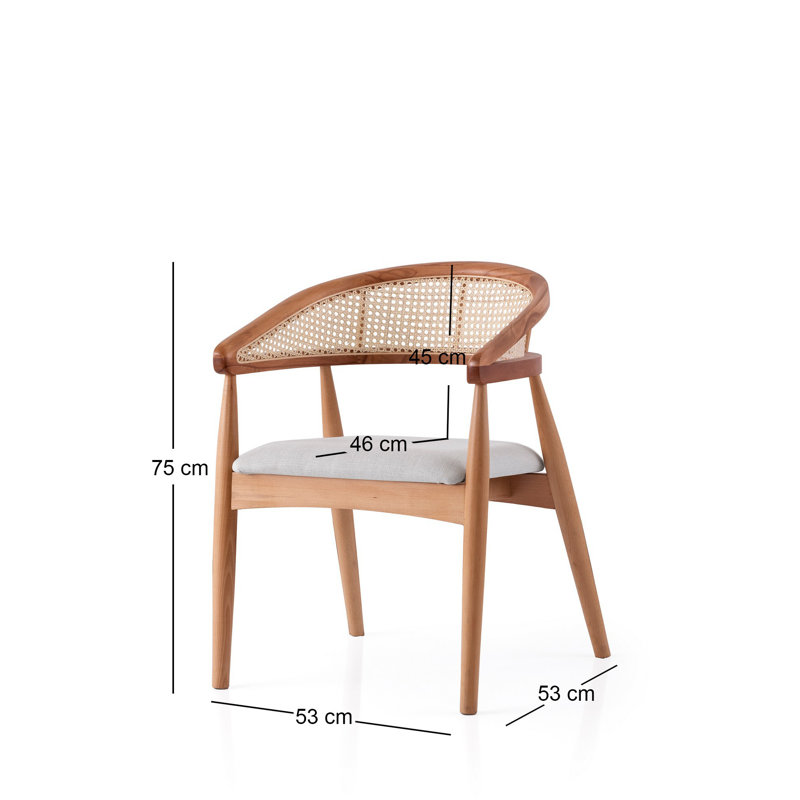 Chaise moderne scandinave, couleurs crème et chêne massif | Structure 100% bois de hêtre et siège 100% contreplaqué | Dimensions: 20,9 po x 29,5 po x 20,9 po | Hauteur de l'assise: 17,7 pouces | Élégant, durable et confortable pour la maison et le bureau
