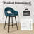 (Set Of 2) 360° Swivel Upholstered Barstools With Back And Metal Legs 26" H Seat Height For Home Bar-1474224873-1457594398