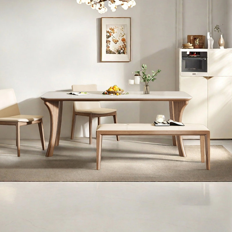 Modern minimalist dining table, 29.53"H x 70.87"L x 35.43"W