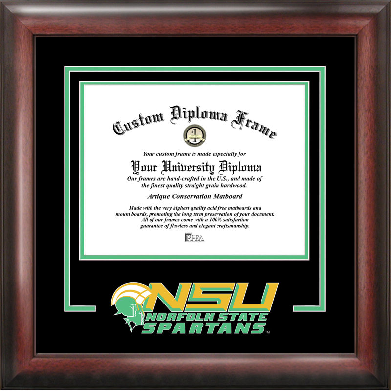 Cadre de diplôme d’esprit spartans norfolk state NCAA