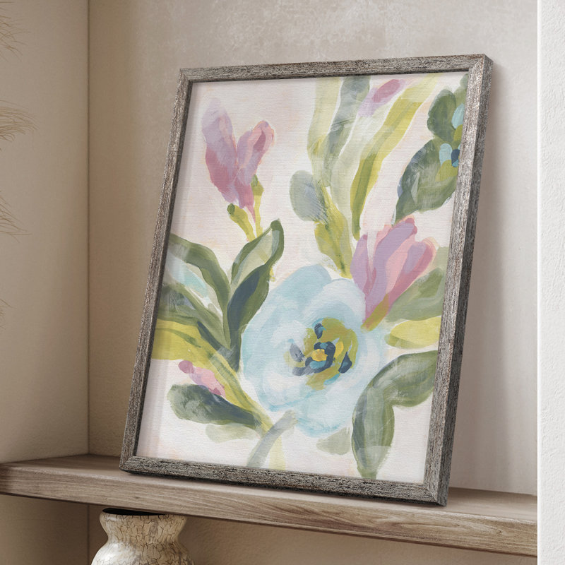 Impression encadrée Floral Breeze Fresco II - bois massif, H 30 po x l 24 po