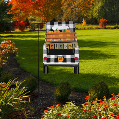 Drapeau de jardin noir à carreaux