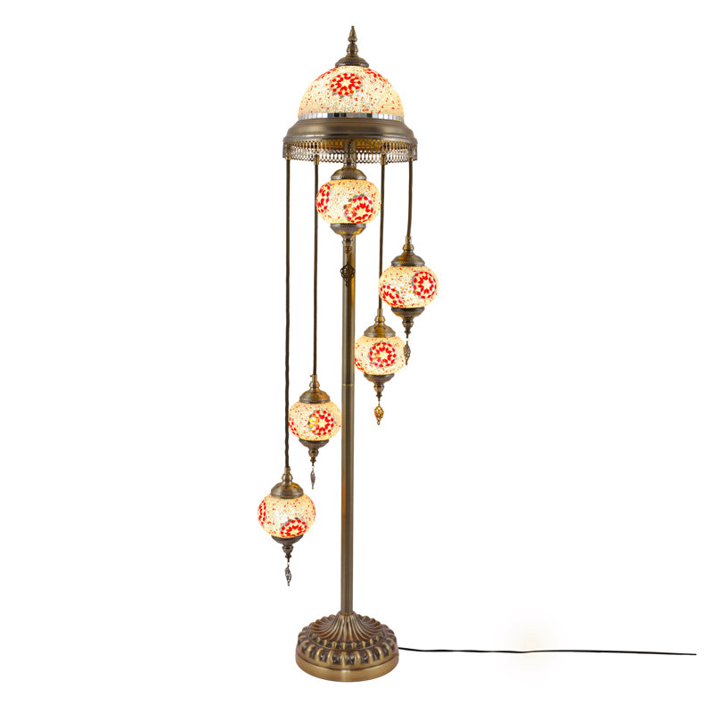 Lampe sur pied en verre teinté style dôme turc