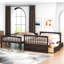Lit superposé double au-dessus d'un lit double convertible, pin et maquillage, tiroirs avec caractéristiques de l'utilisateur, garde-corps en forme de clôture, lit simple à assembler, matériau en bois massif, pour un rangement supplémentaire, lisse-130734246-130734248