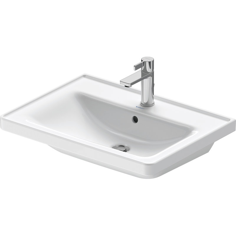 D-Neo Furniture Washbasin Sink White High Gloss 25 5/8" with Faucet