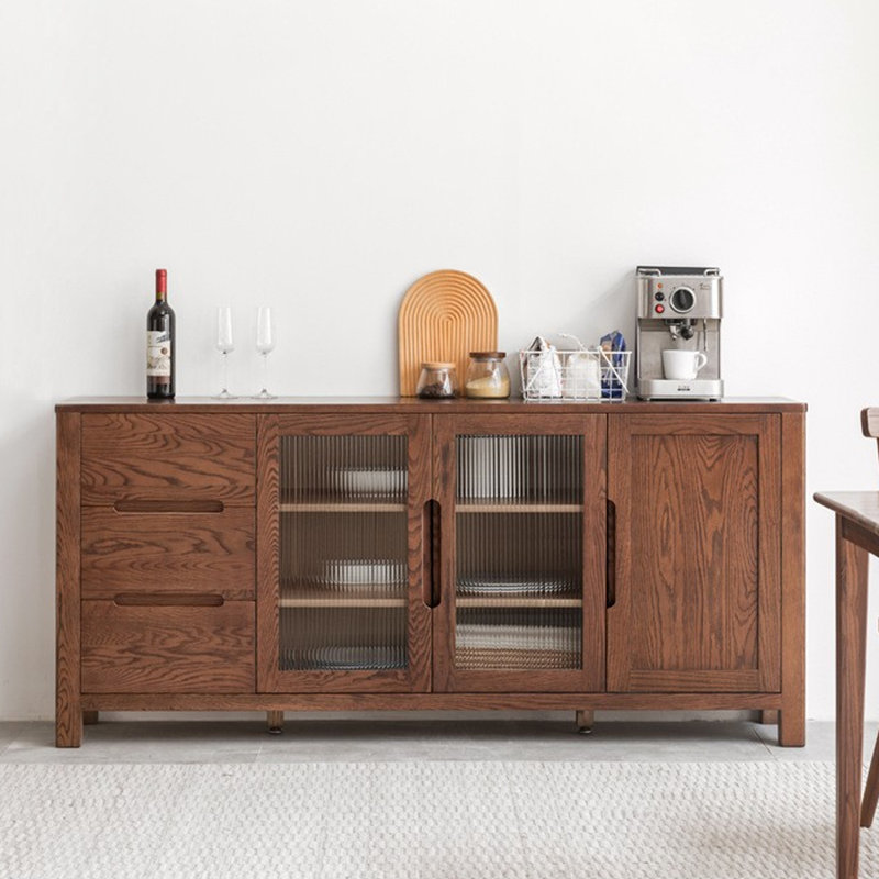 Buffet en bois massif 70,86 po Rajna, Brun noyer