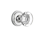 Classic Rosette with Round Clear Crystal Door Knob