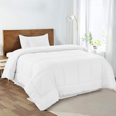 Ensemble d'édredon 5 pièces - Édredon en duvet synthétique toutes saisons avec taies décoratives et jupe de lit - Housse de couette matelassée avec pattes d'angle