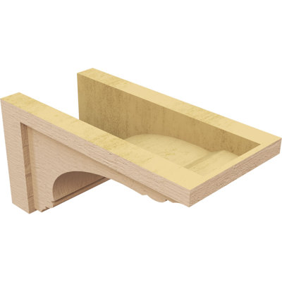 8"W x 16"D x 8"H Warren Rough Cedar Woodgrain TimberThane Corbel, Primed Tan