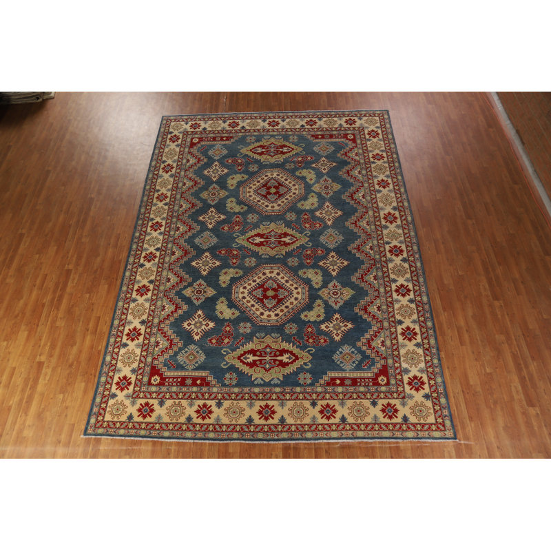 Vegetable Dye Blue Kazak Oriental Large Rug