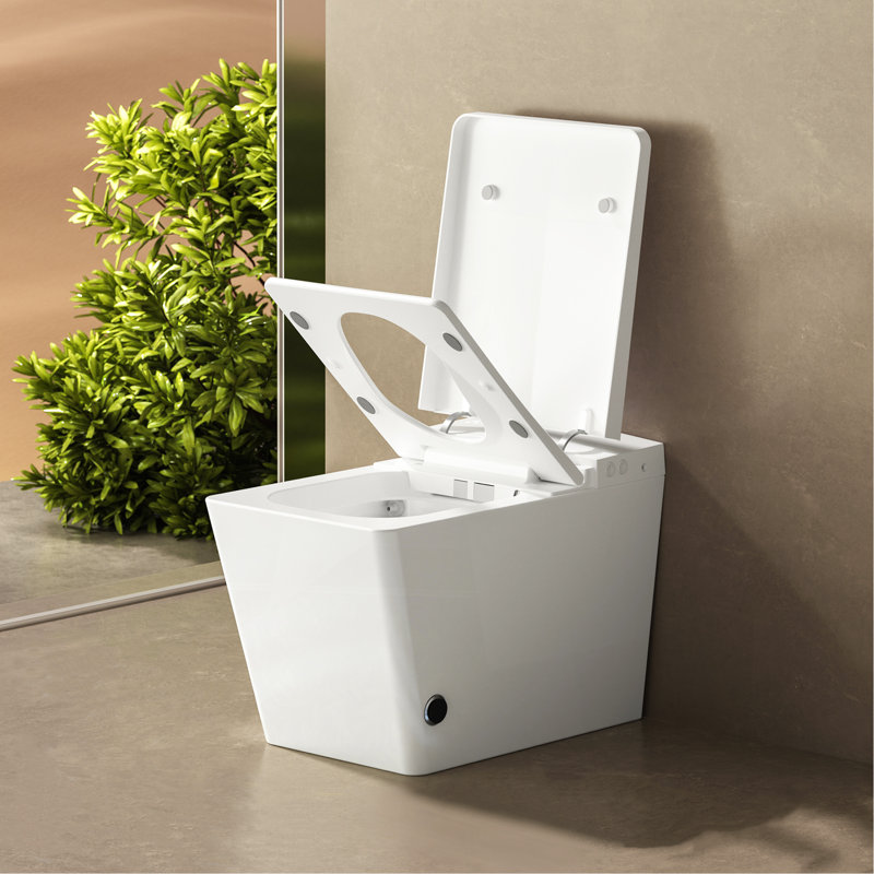 Toilette carrée intelligente avec réservoir intégré pour salle de bain moderne