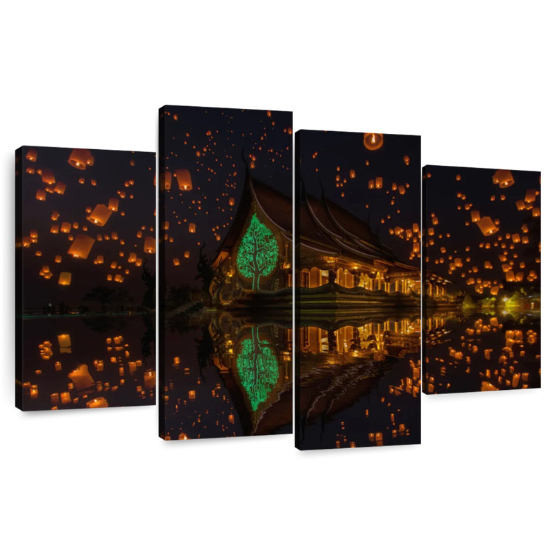 Adella Sirindhorn Temple Lanterns, 32'' H x 52'' W