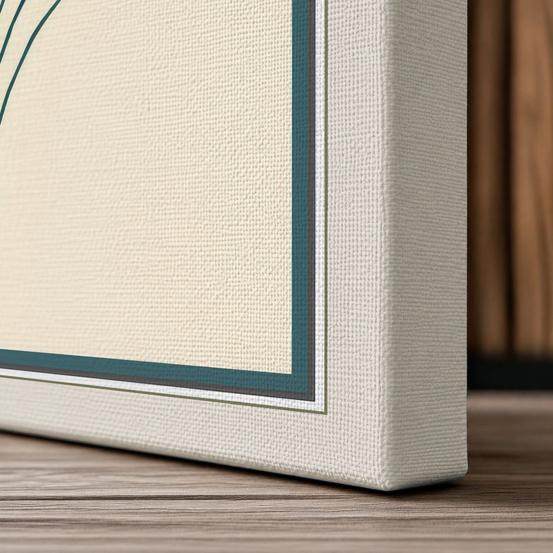 Peacock Feather Study Botanical - Wrapped Canvas, 36x24 - 91.4 x 61.0 cm, Cream Border