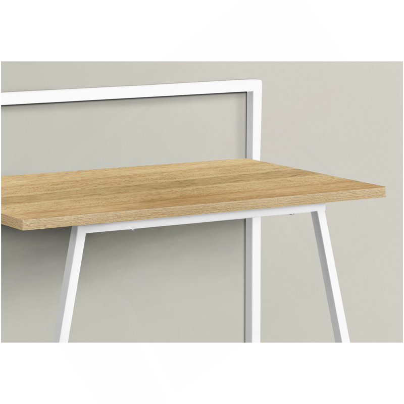 Computer Desk Home Office Laptop 30"L Work Metal Laminate Contemporary, Natural/White