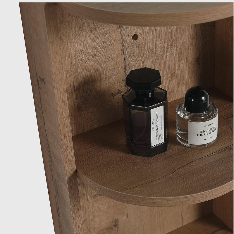 12" Bathroom Wall-Mounted Storage Rack, Imitative Oak