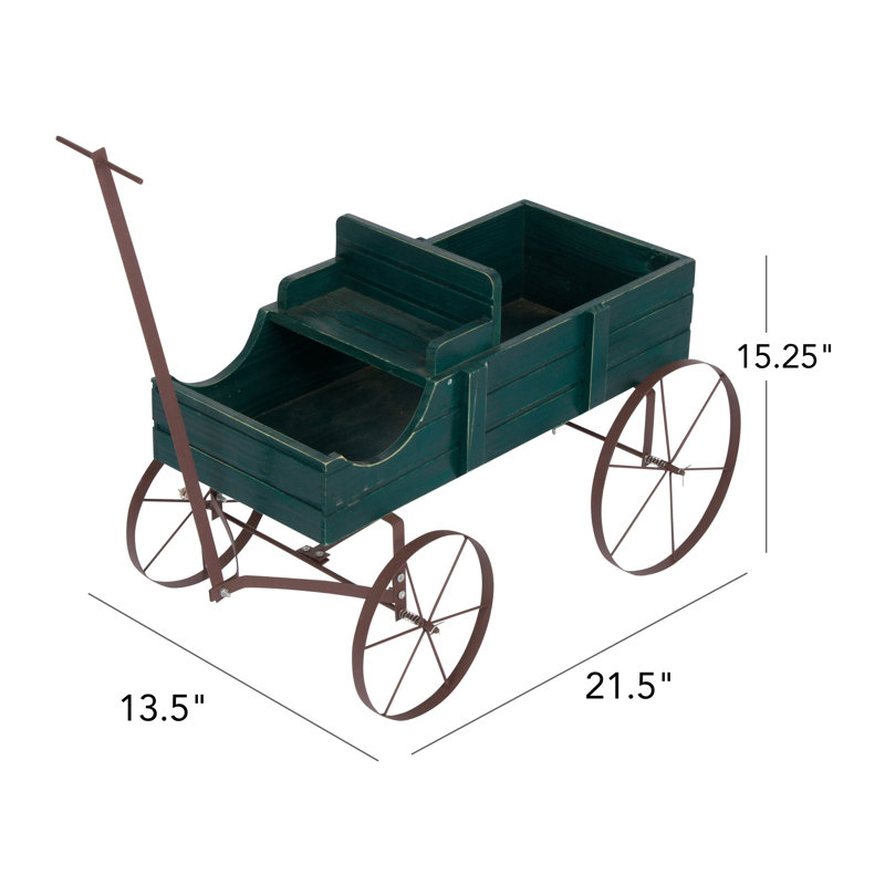 Pot à fleurs Jacksboro, H 15,25 po x l 13,5 po x P 41,5 po, Vert
