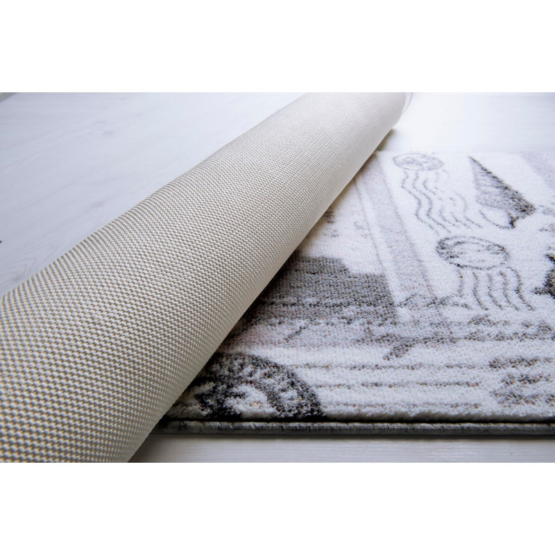 Tapis pour salle de bain Solange, Blanc / gris, L 31,5 po x L 55,12 po