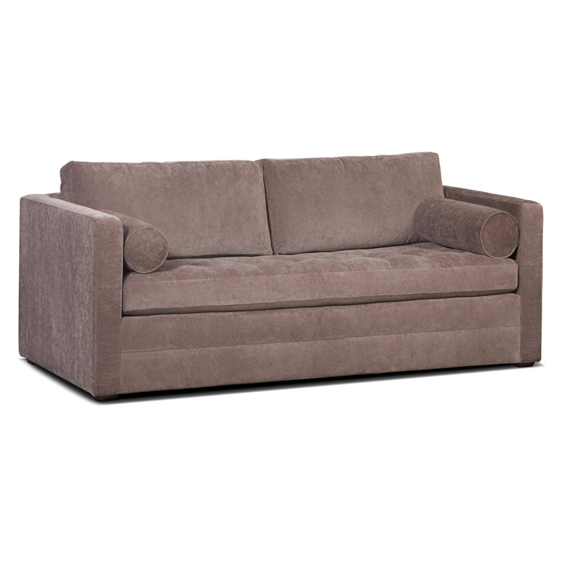 Hojovice 82'' Velvet Square Arm Sofa Bed, Willow Brown