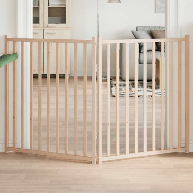 Soma Solid Wood Dog House Door, Beige, 90cm H x 160cm W x 2cm D