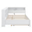 Lit de jour double en bois avec couchette, lit de jour avec tablette de rangement et ports de chargement USB