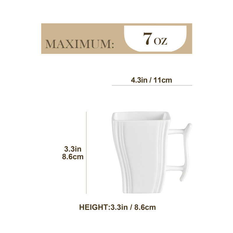 Flora Ceramic Coffee Mug, White