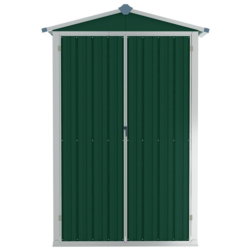 vidaXL Garden Shed Green 45.7"x17.7"x68.9" Galvanized Steel, Green