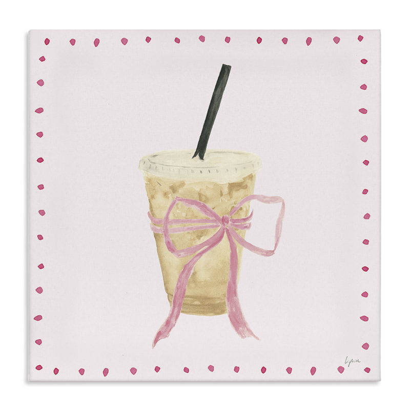 Art mural sur toile Glam Iced Coffee par Lucille Price, H 17 po x l 17 po