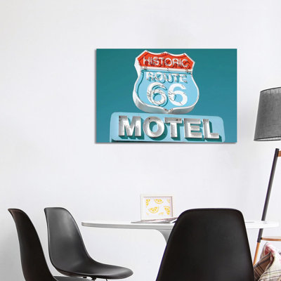 Retro Route 66 1 Piece Wrapped Canvas Wall Art