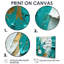 «Gold Bliss Marine Joy Teal White», reproduction d'art murale abstraite-1521340541-1521340536
