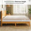 Lit plateforme simple en bois de pin massif de style Mid-Century, naturel-507542023-507542020