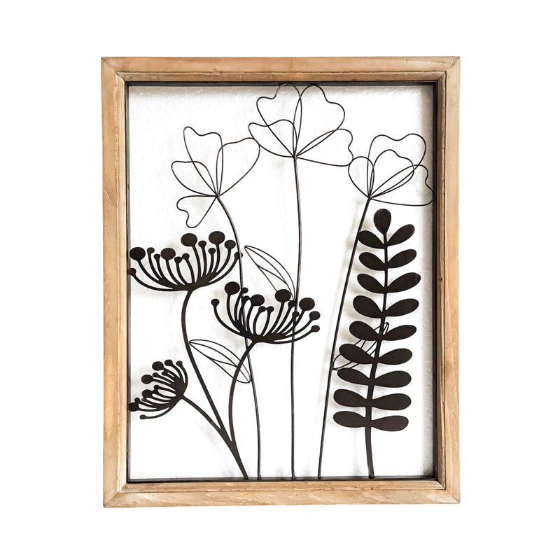 VIP Wood White Wired Flower Frame