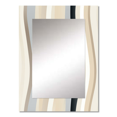 Shaylen Balanced Lines - striped  Unique Wall Mirror, Striped, Abstract Mirror, Printed Metal Art
