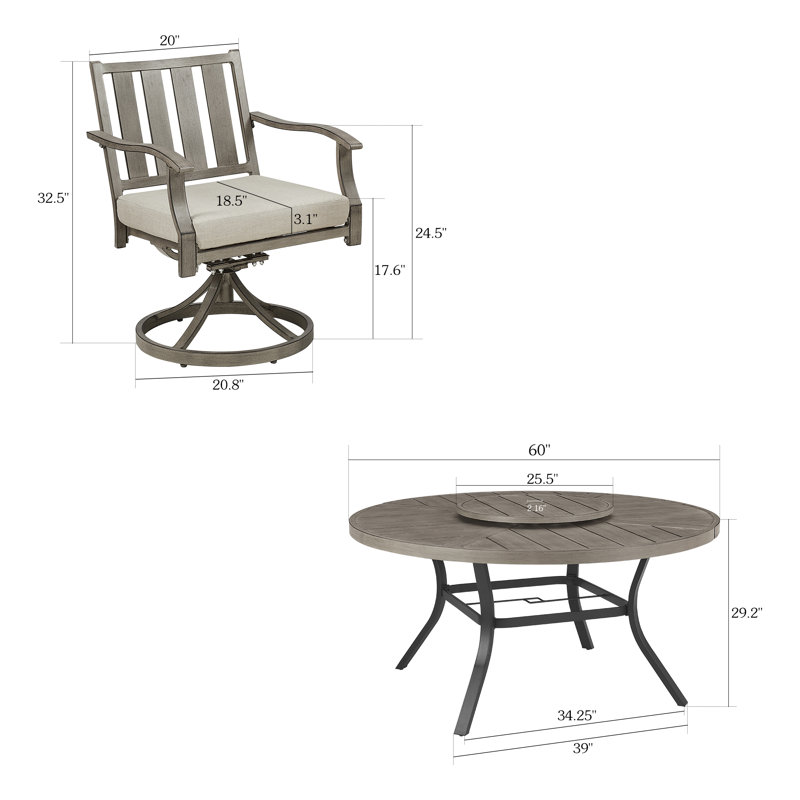Ensemble repas 60 po Azur Patio, 4