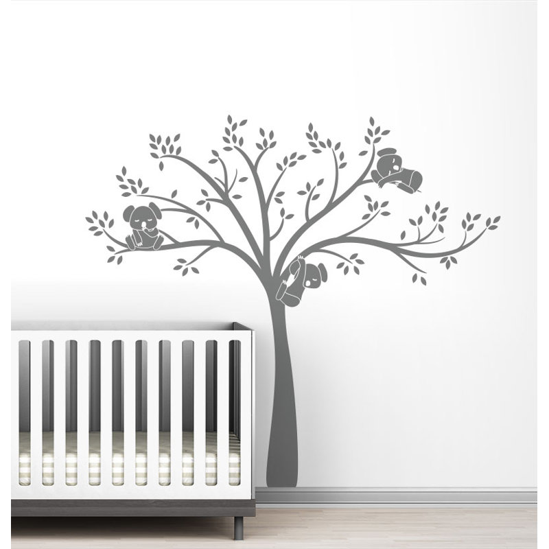 Décalcomanie murale monochrome modern Koala Cuteness, Gris moyen